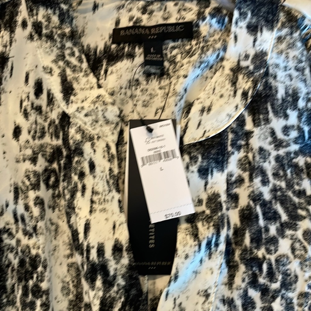 Banana Republic Factory Animal Print Blouse Size L - Picture 5 of 8